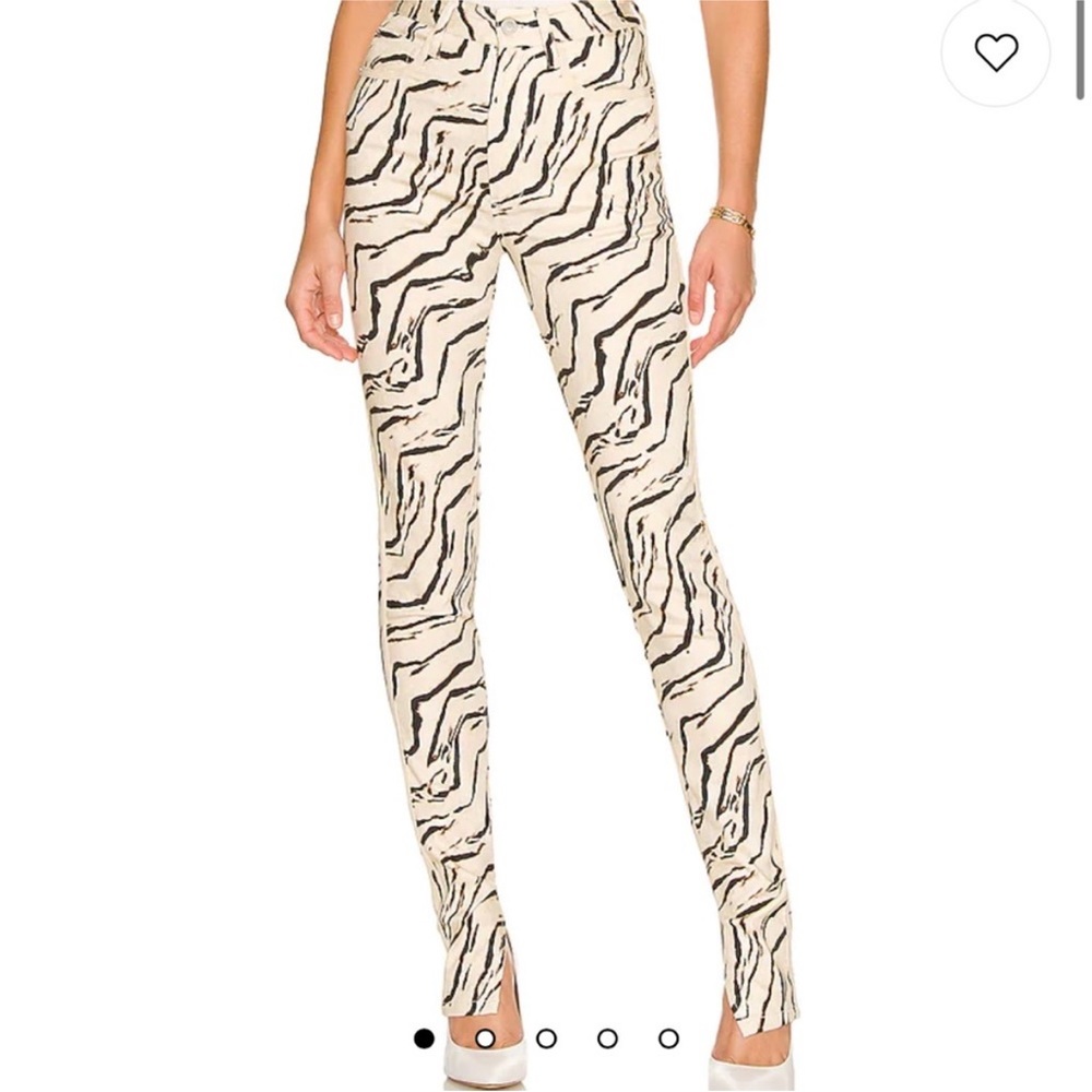 WeWoreWhat Stiletto Slit jeans in zebra print